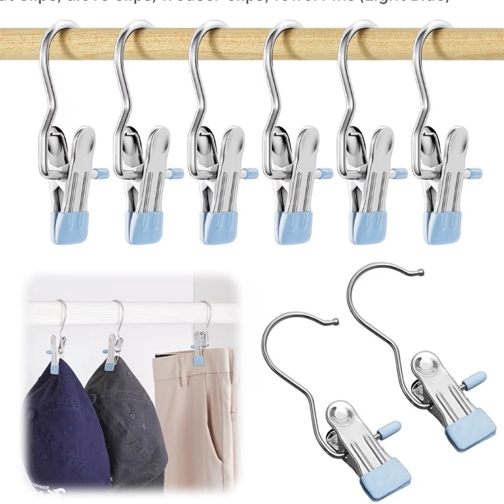 Silver and Blue Clip Hangers 12 pieces‎